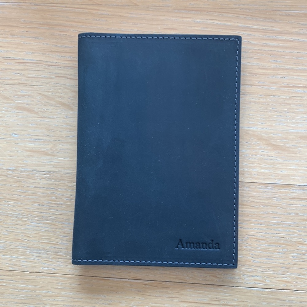 Texas Valley Leather Personalized Passport Holder.